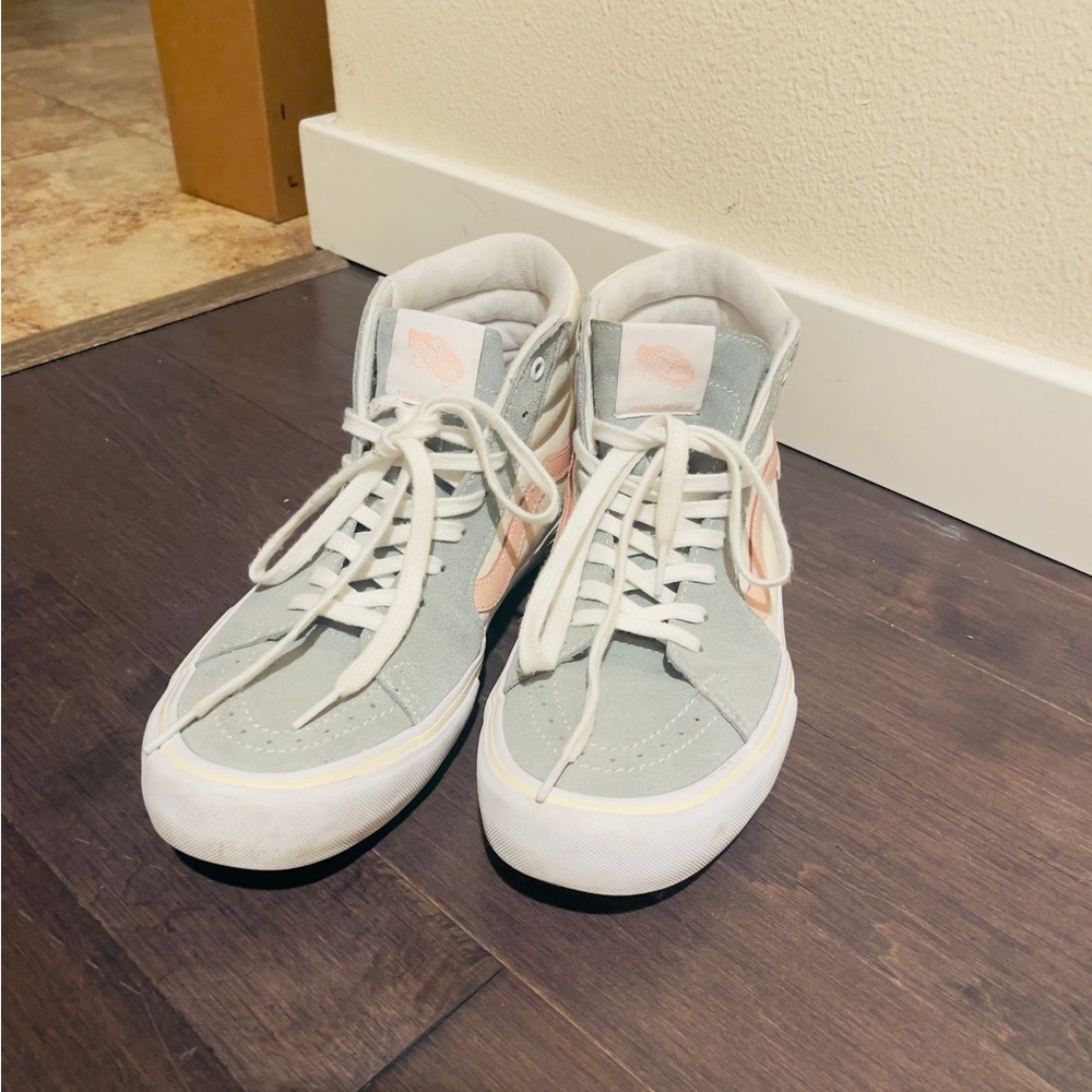 Vans Gray and Pink High-Top Sneakers Canvas Comfort